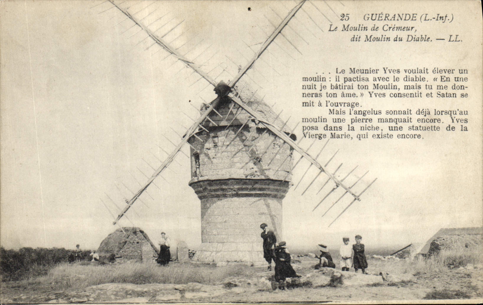 Guérande (L.-Inf.) — Le Moulin de Crèmeur, dit Moulin du Diable — LL.