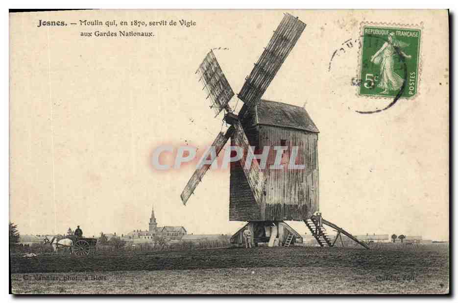 Jesnes — Moulin qui, en 1870, servit de Vigie aux Gardes Nationaux — C. Vannier, phot. à Blais