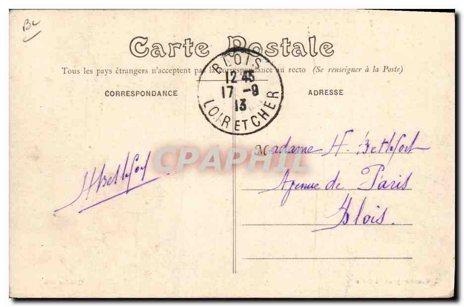 Jesnes — Moulin qui, en 1870, servit de Vigie aux Gardes Nationaux — C. Vannier, phot. à Blais — Reverso