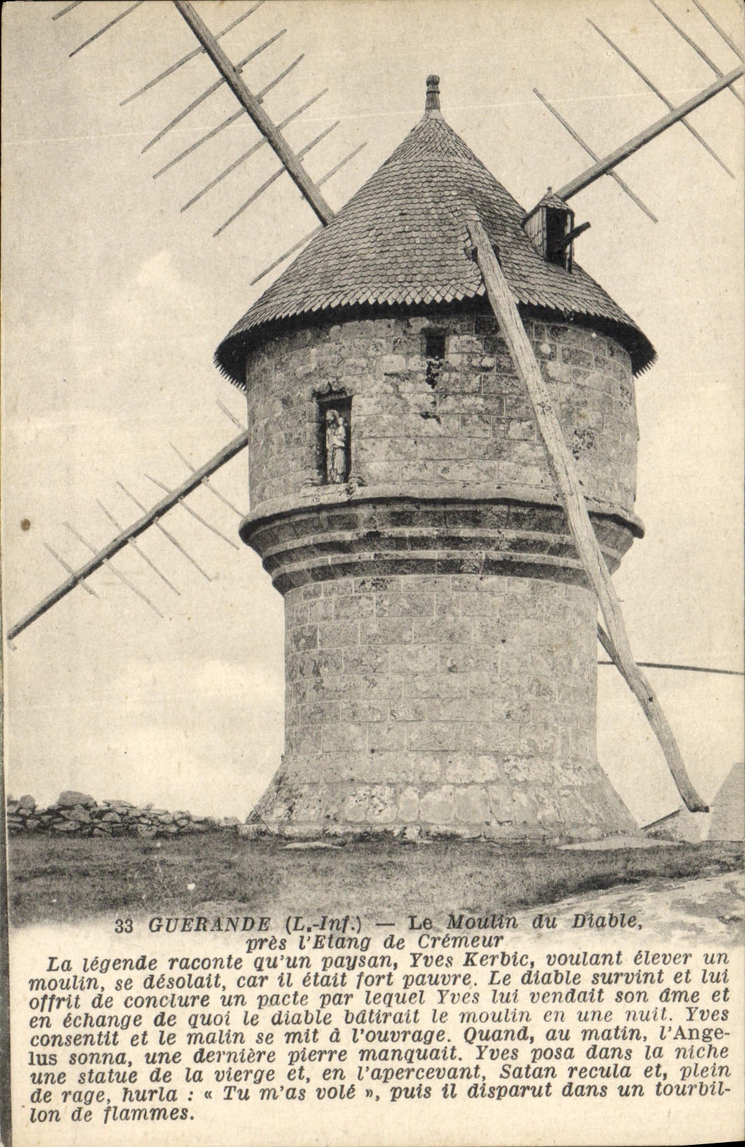 Guerande (L'Inf.) — Le Moulin du Diable, près l'Étang de Créméur — Éditeur Nantes