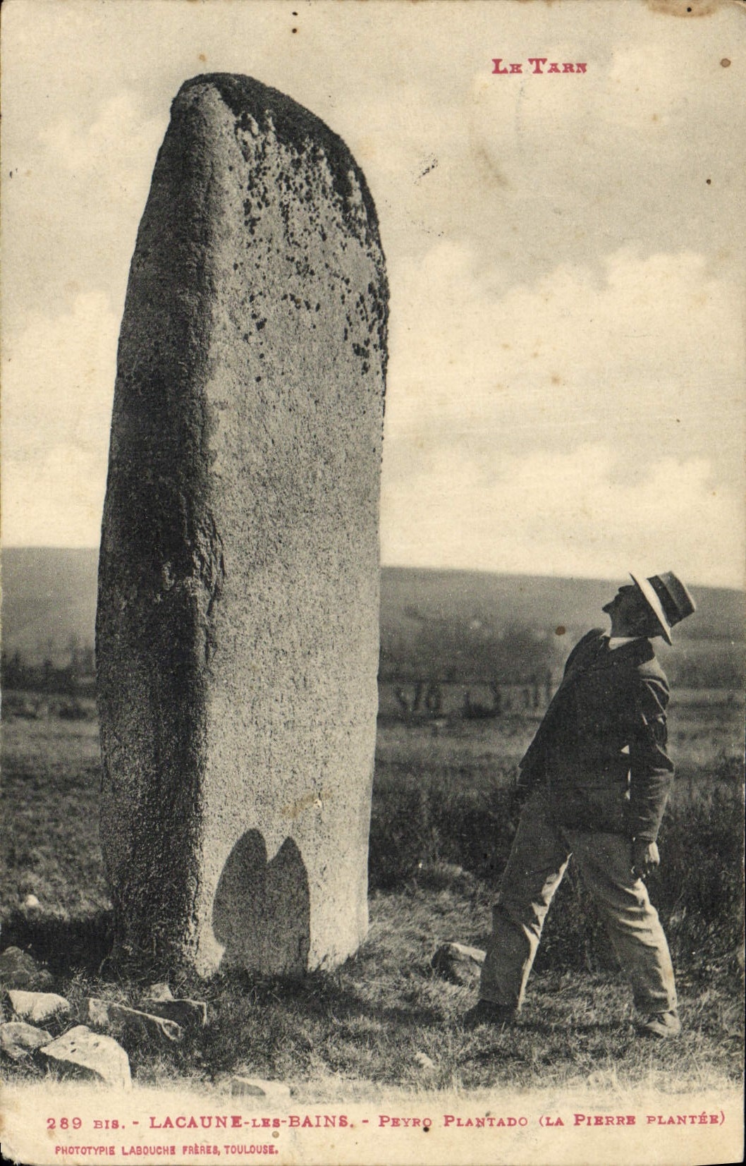 CPA Dolmen Menhir Tarn Lacaune les Bains Peyro Plantado La pierre plantee