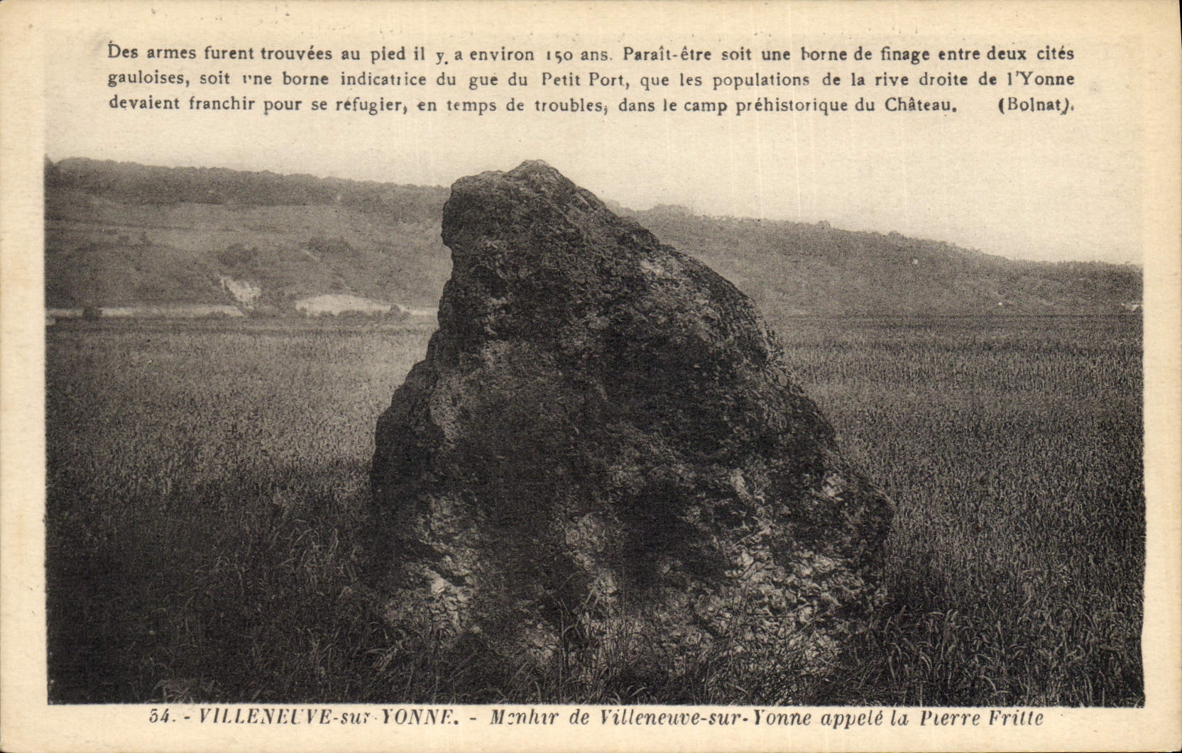 CPA Dolmen Menhir Villeneuve sur Yonne Menhir appele la Pierre Fritte