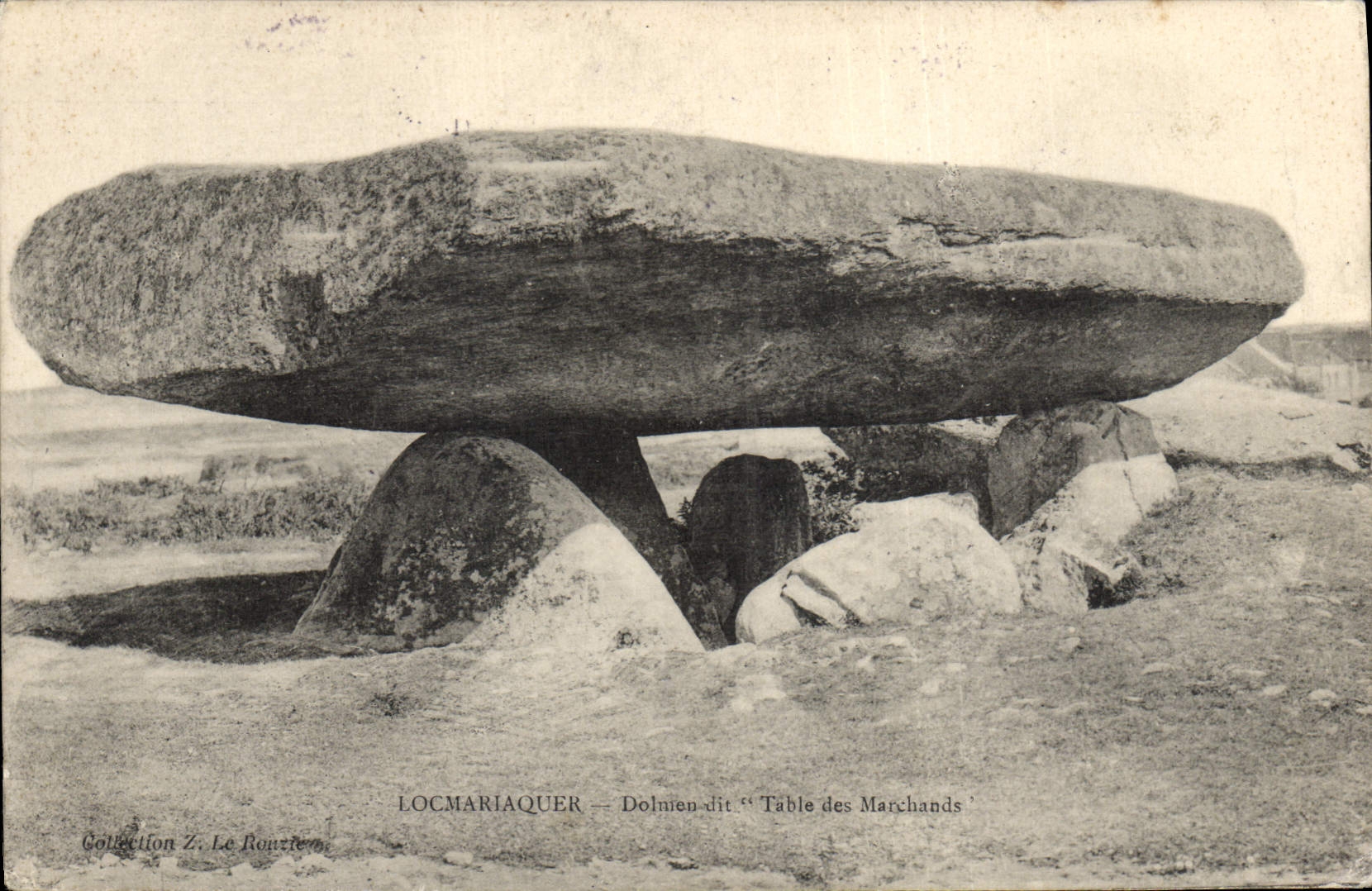 CPA Dolmen Menhir Locmariaquer Dolmen dit Table des Marchands 
