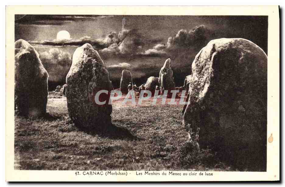 CPA Dolmen Menhir Carnac Les menhirs du Menec au clair de lune 