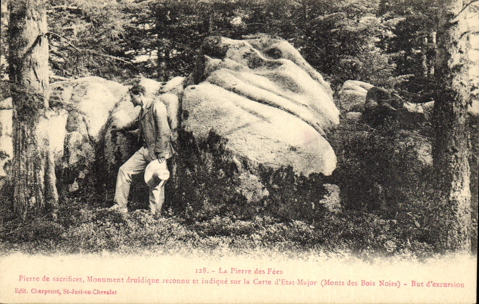 CPA Dolmen Menhir La pierre des fees Pierre de sacrifices Monts des Bois Noirs