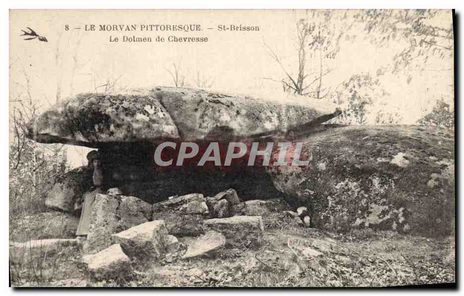 CPA Dolmen Menhir Morvan St Brisson Le dolmen de Chevresse 