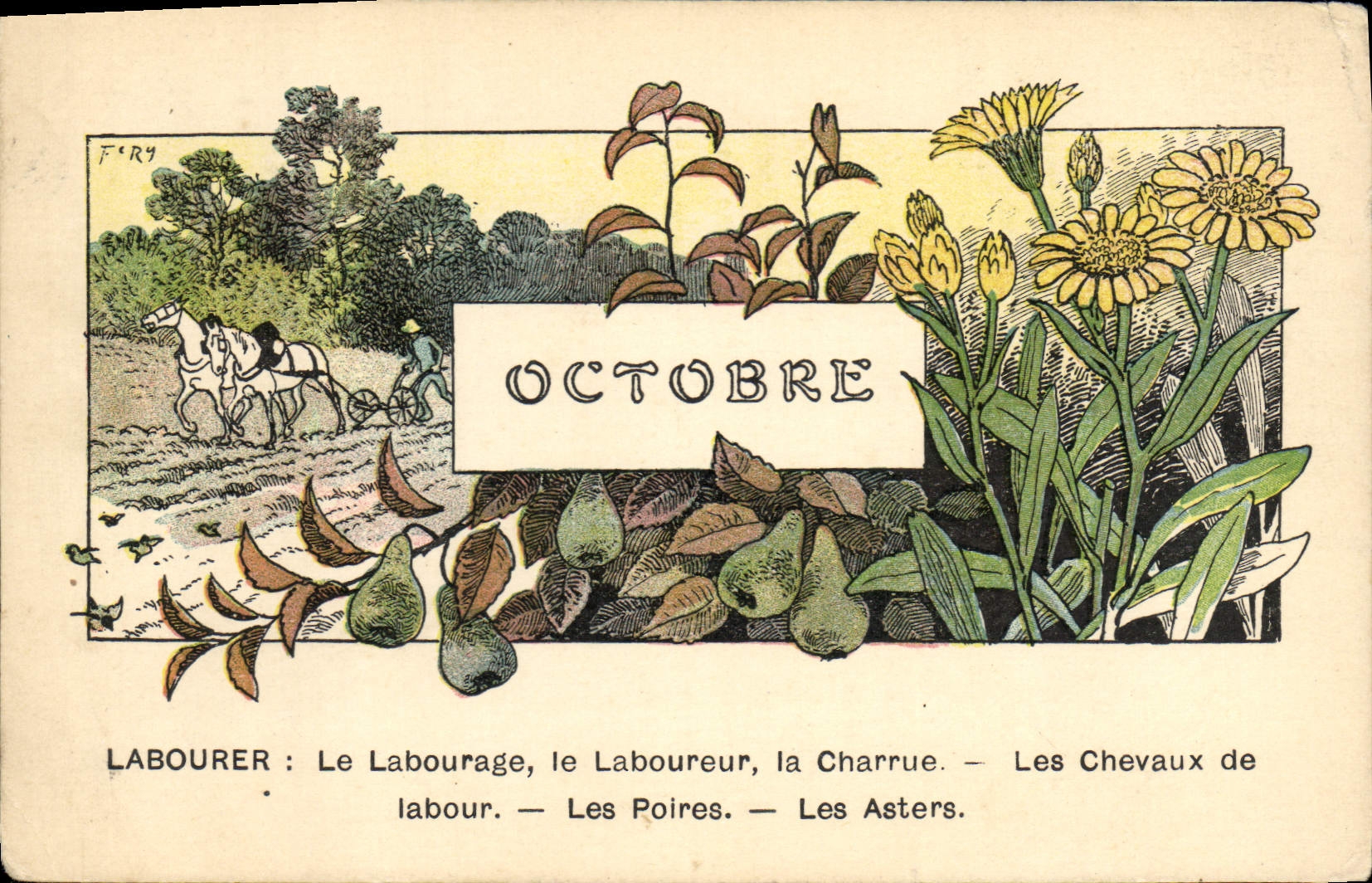 CPA Fantaisie Illustrateur Octobre