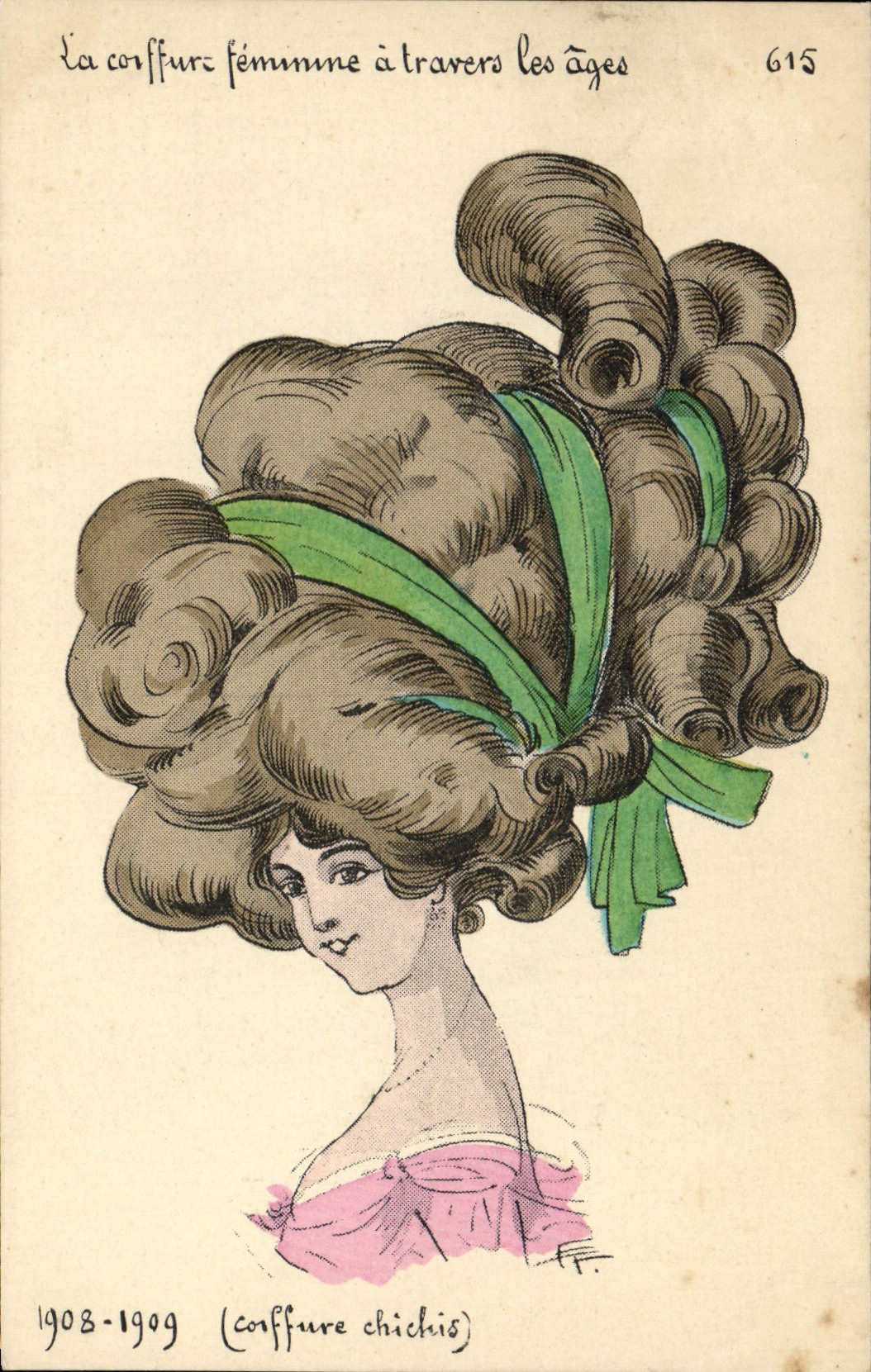CPA Fantaisie Illustrateur Femme Coiffure Chichis 1908 1909 Coiffeur