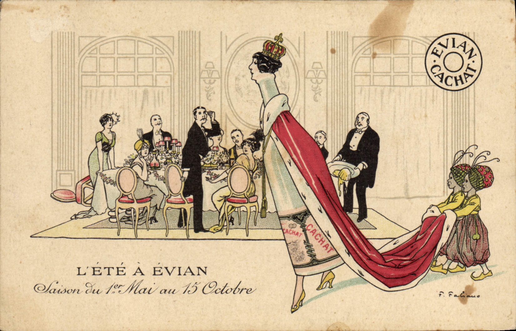 CPA Fantaisie Illustrateur L'Ete a Evian 