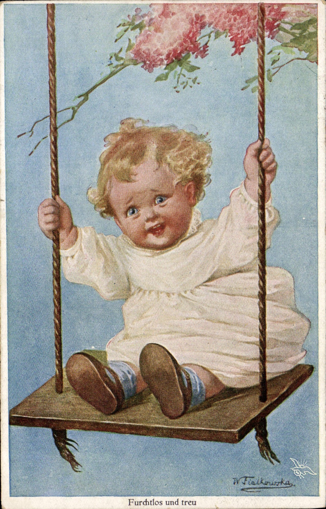 CPA Fantaisie Illustrateur Enfant Balancoire
