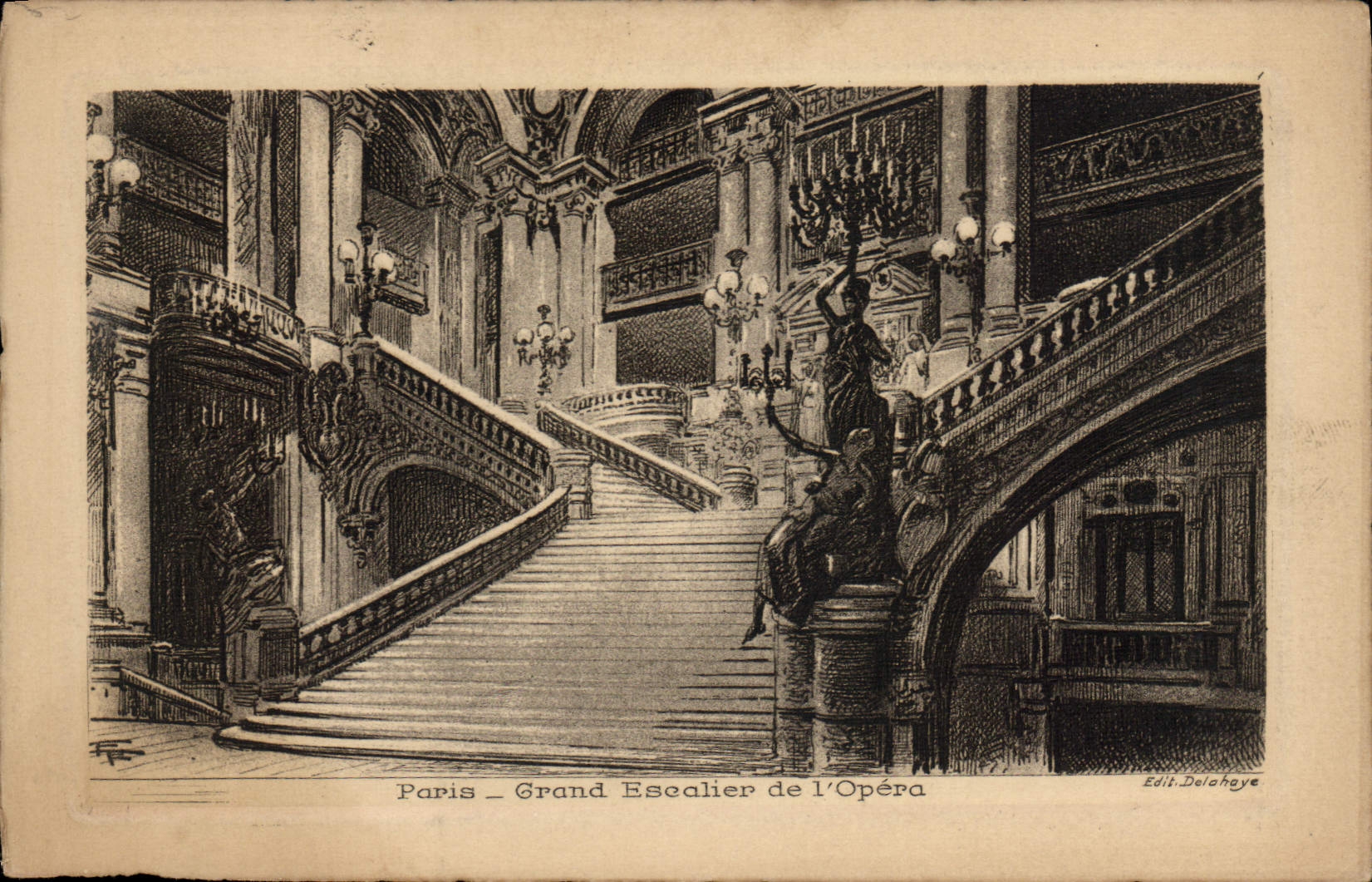 CPA Fantaisie Illustrateur Paris Grand escalier de l'Opera