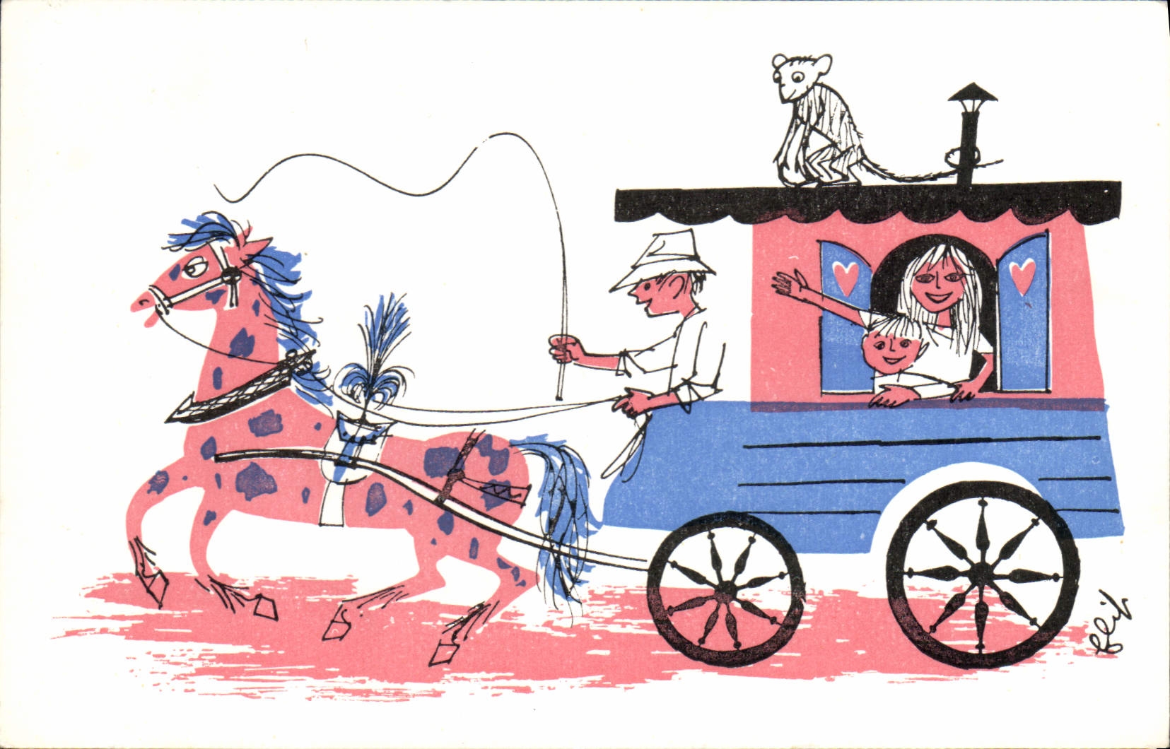 CPA Fantaisie Illustrateur Enfants Caleche 