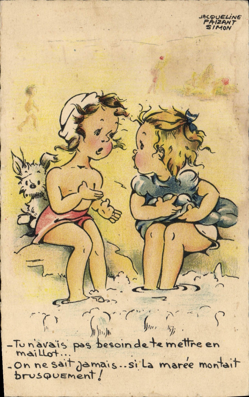 CPA Fantaisie Illustrateur Enfants Jacqueline Paizant Simon 