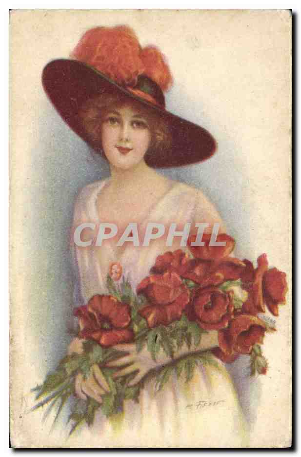 CPA Fantaisie Illustrateur Femme