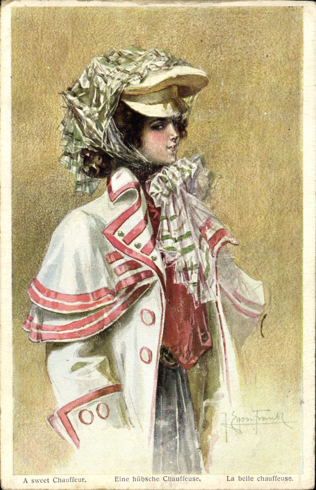 CPA Fantaisie Illustrateur Femme La belle chauffeuse 