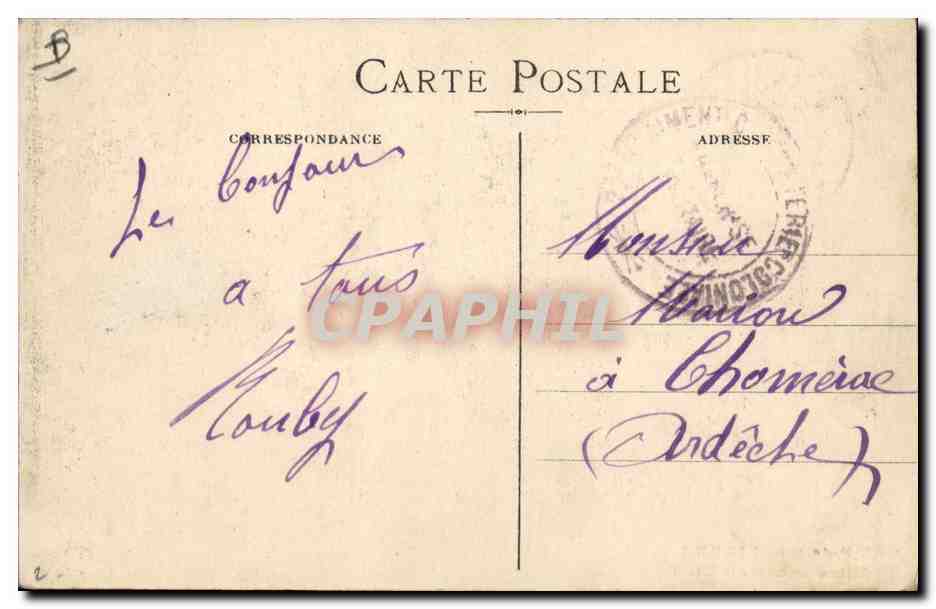 CPA Militaria Camp de Carpiagne Mitrailleuse au tir — Rückseite