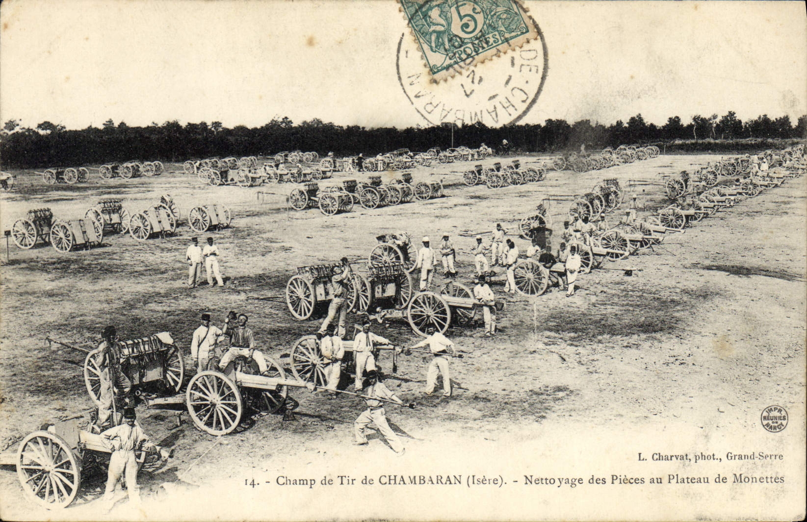CPA Militaria Champ de tir de Chambaran Nettoyage des pieces au plateau de Monettes
