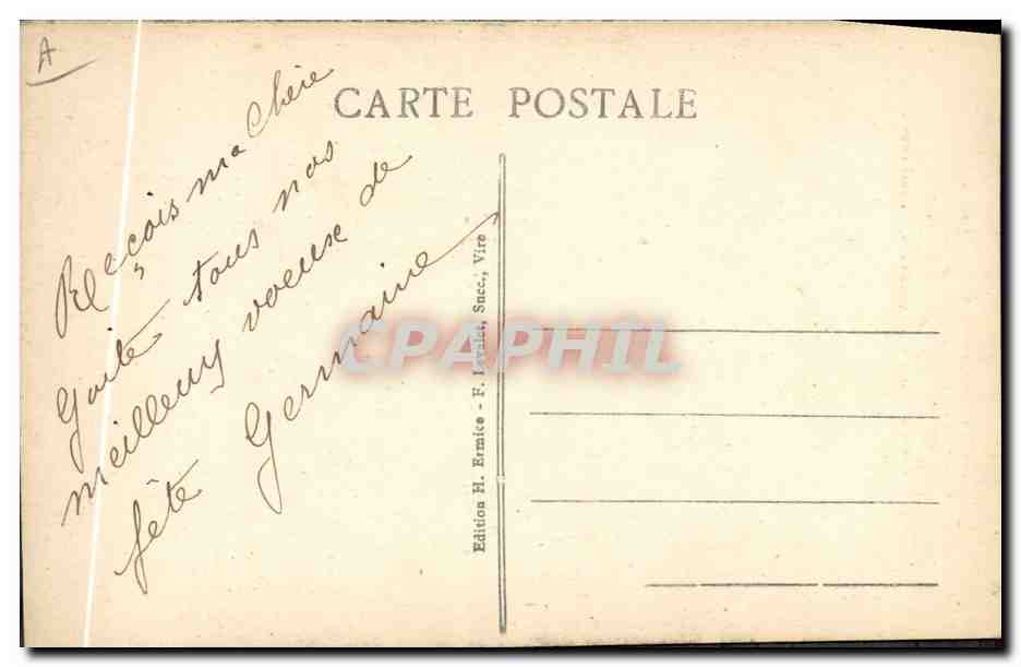 CPA Folklore Normandie Les fiances  — Verso