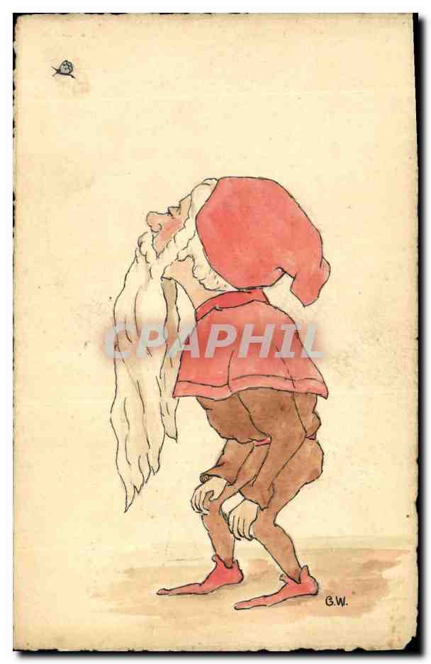 Gnomo rojo — dibujo a acuarela — G.W.