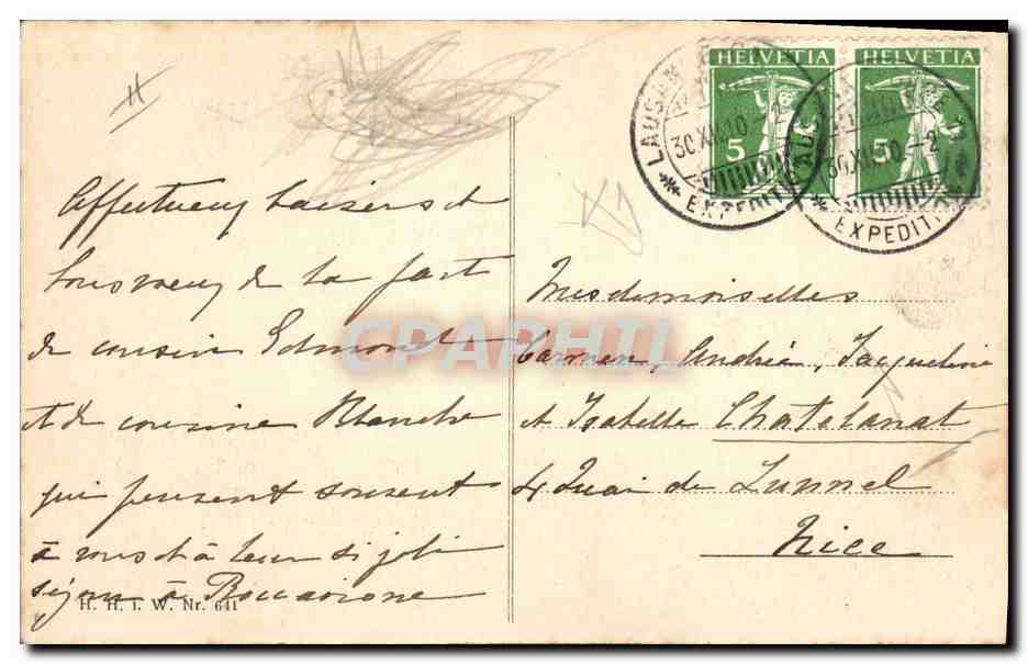 CPA Fantaisie Lutin Accordeon Lapin — Rückseite