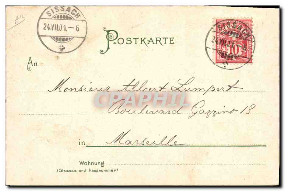 Amor — tarjeta postal humorística con Cupido — editor Caffens, Stadtkarte Jena, n°407 — Reverso