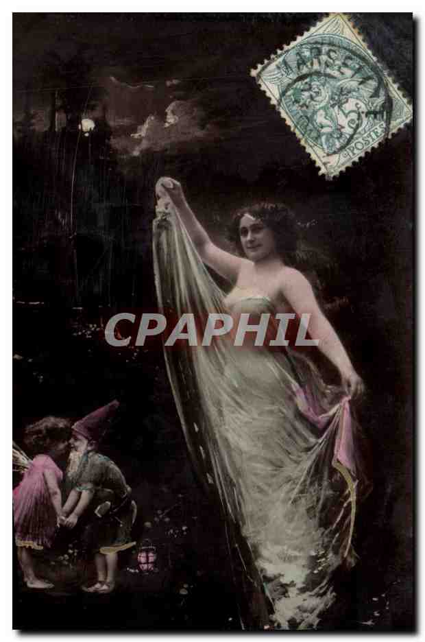 CPA Fantaisie Lutin Femme