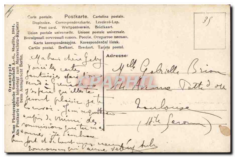 CPA Fantaisie Lutin Femme — Rückseite