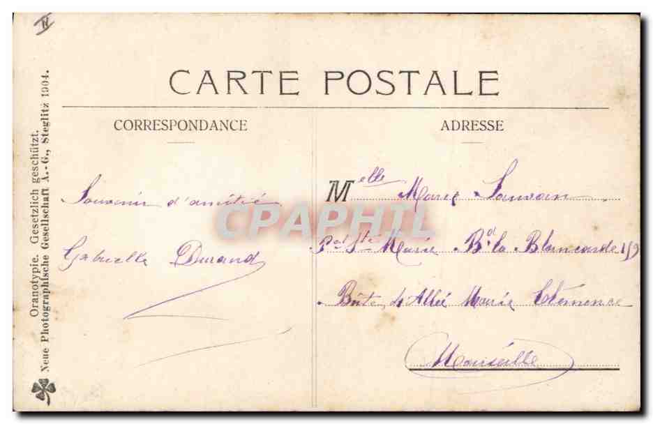 CPA Fantaisie Lutin Femme — Rückseite
