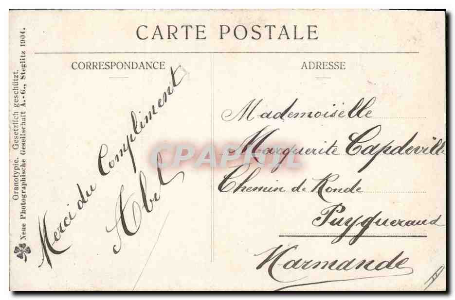 Fée et gnomes dans la forêt — édition Granoptype, Stéglitz 1904 — Rückseite