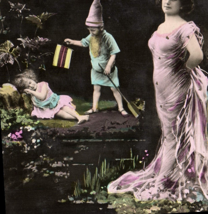CPA Fantaisie Lutin Femme