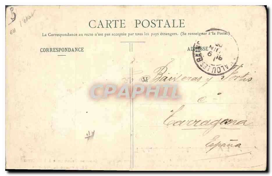 CPA Cartes Postales A la carte Postale Marius Pons Lamalou Beziers Avenue de Pezenas TOP — Rückseite