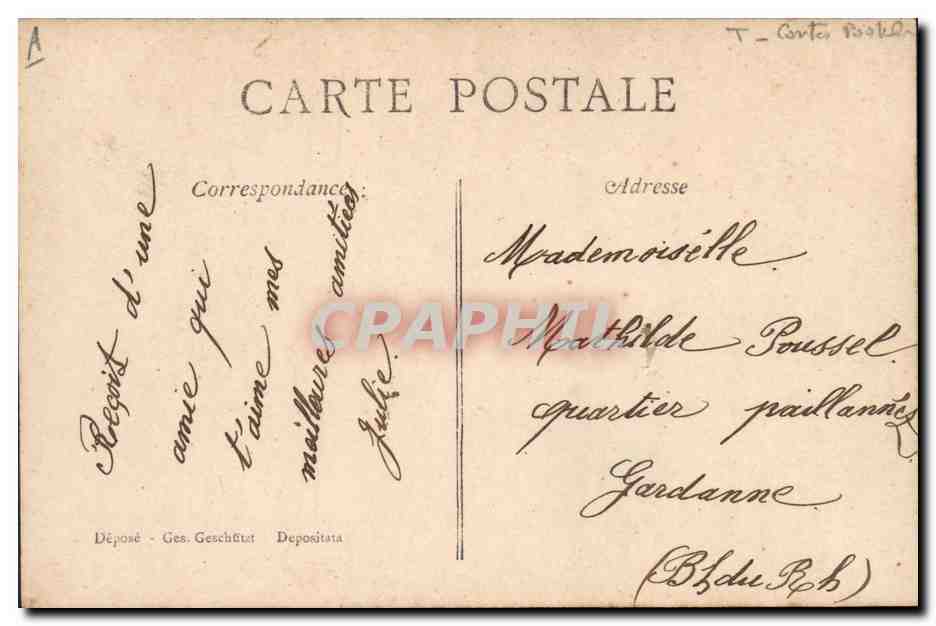 CPA Cartes Postales Femme — Rückseite