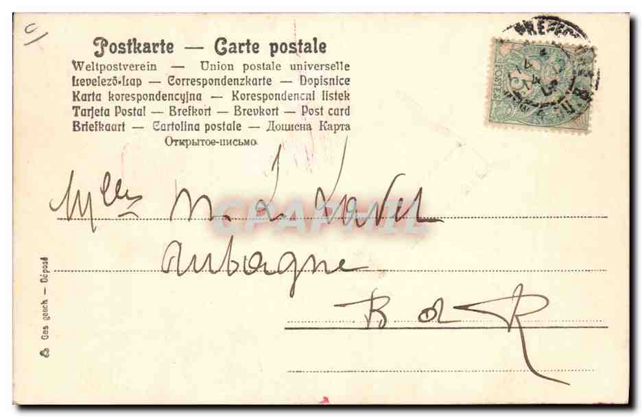CPA Cartes Postales Scie (dessin a la main) — Back