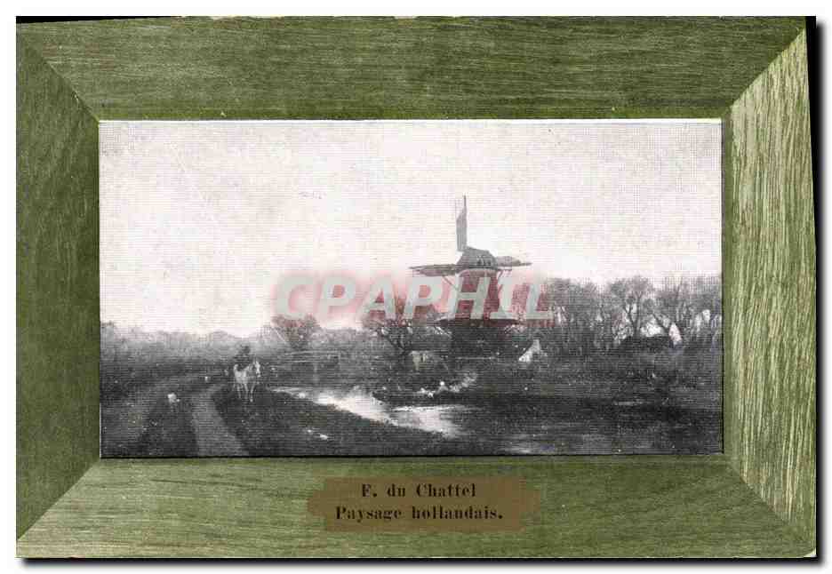 CPA Moulin a vent f du Chatel Paysage hollandais 