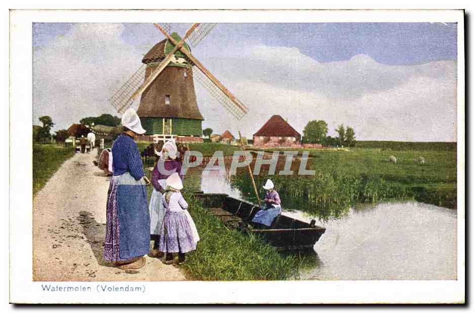 CPA Moulin a vent Watermolen Volendam