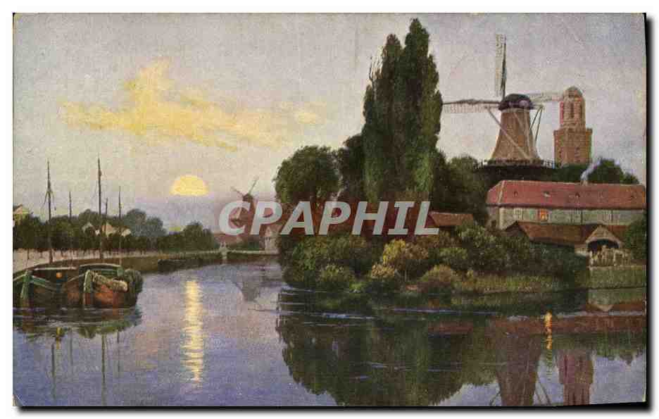 CPA Moulin a vent Vue de Zwolle