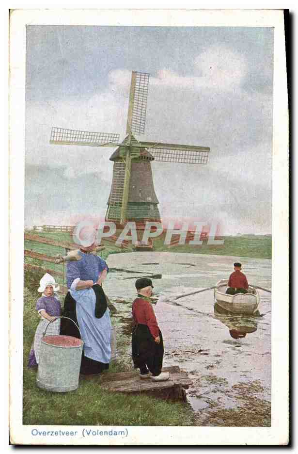Overzelveer (Volendam) — Moulin à vent et paysage fluvial — D.B.M. 23