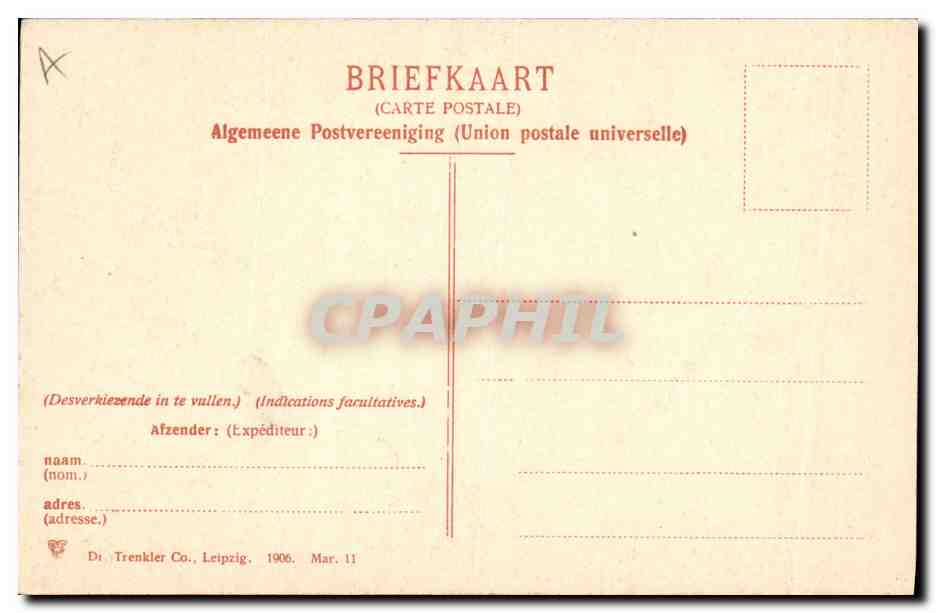 Marken, uitgaan der kerk — Dr. Trenkler Co., Leipzig — Verso