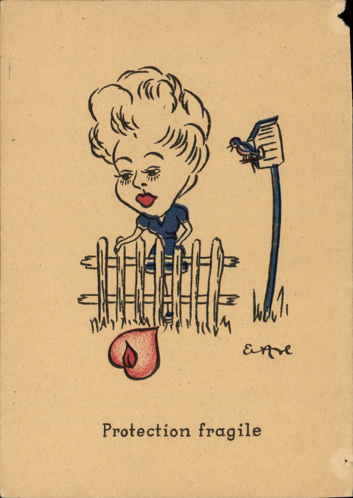 CPA Fantaisie Illustrateur Protection fragile 