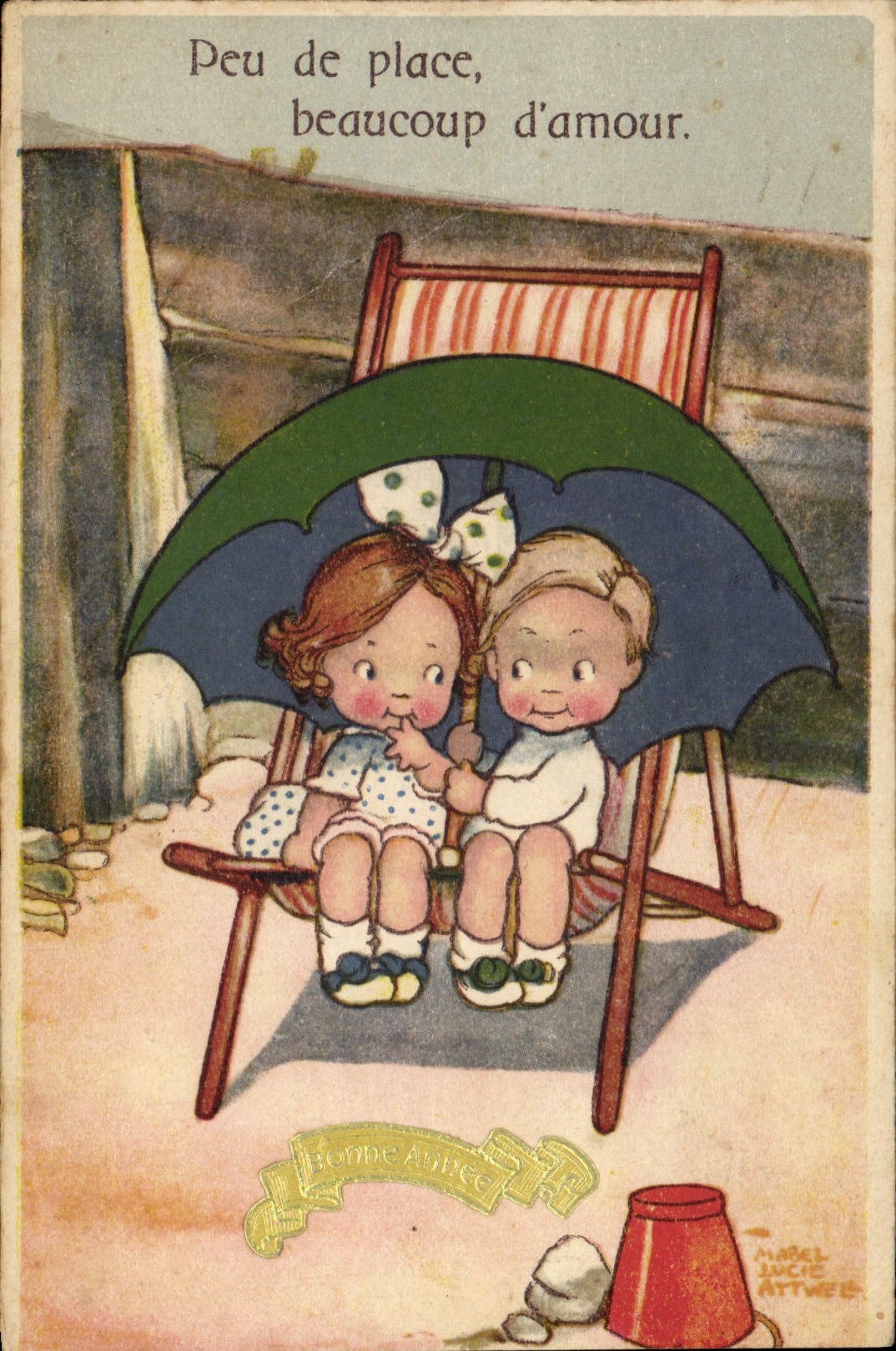 CPA Fantaisie Illustrateur Enfants Peu de place beaucoup d'amour