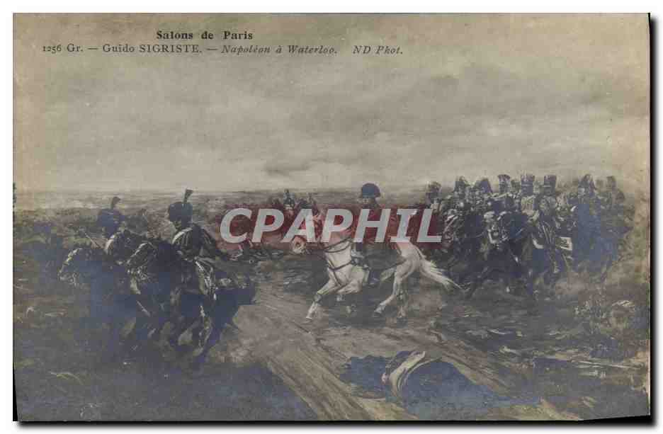 CPA Napoleon 1er Guido Sigriste Waterloo Salons de Paris 