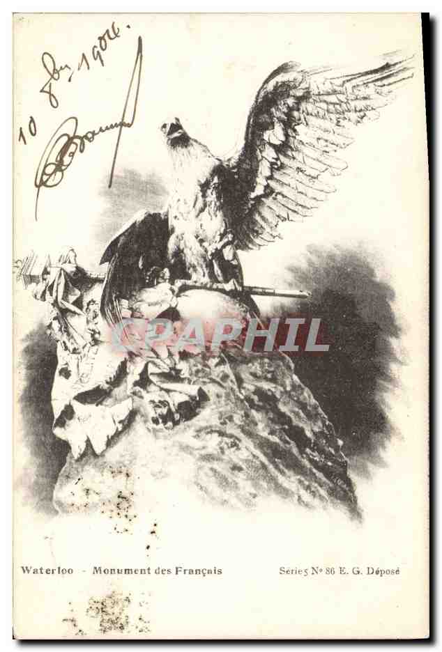 CPA Napoleon 1er Waterloo Monument des Francais Aigle 
