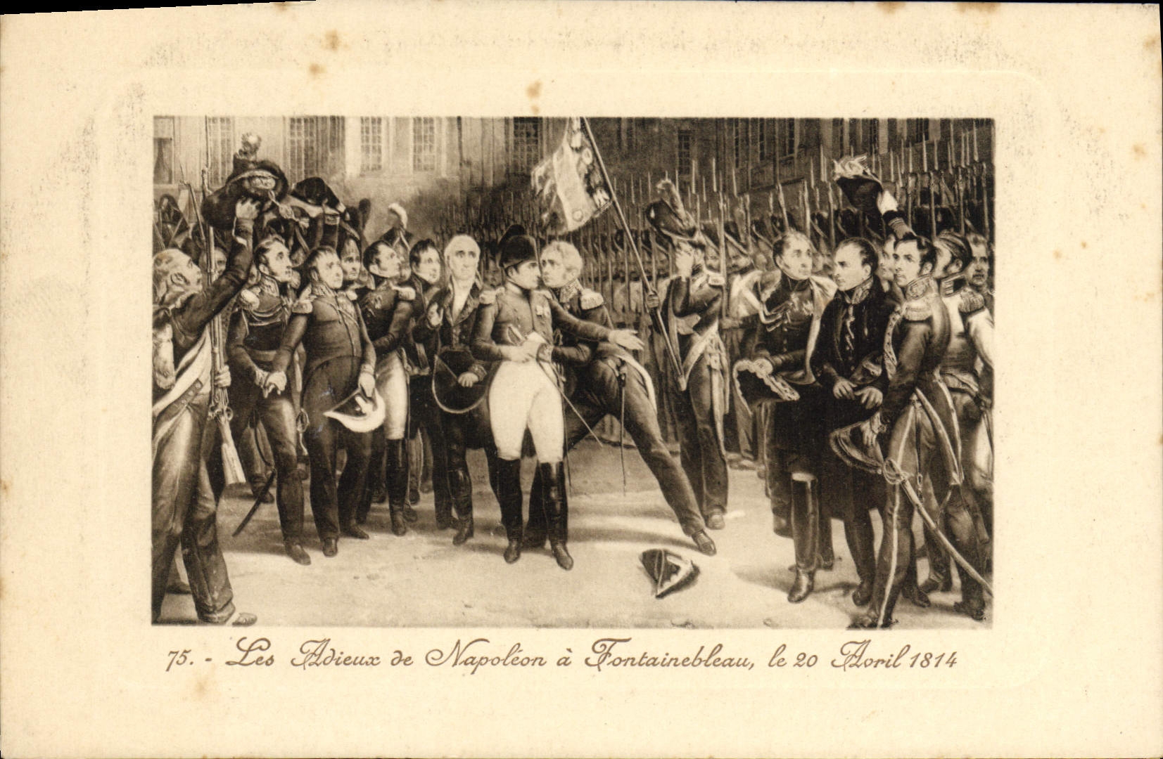 CPA Napoleon 1er Les adieux de Napoleon a Fontainebleau 1814