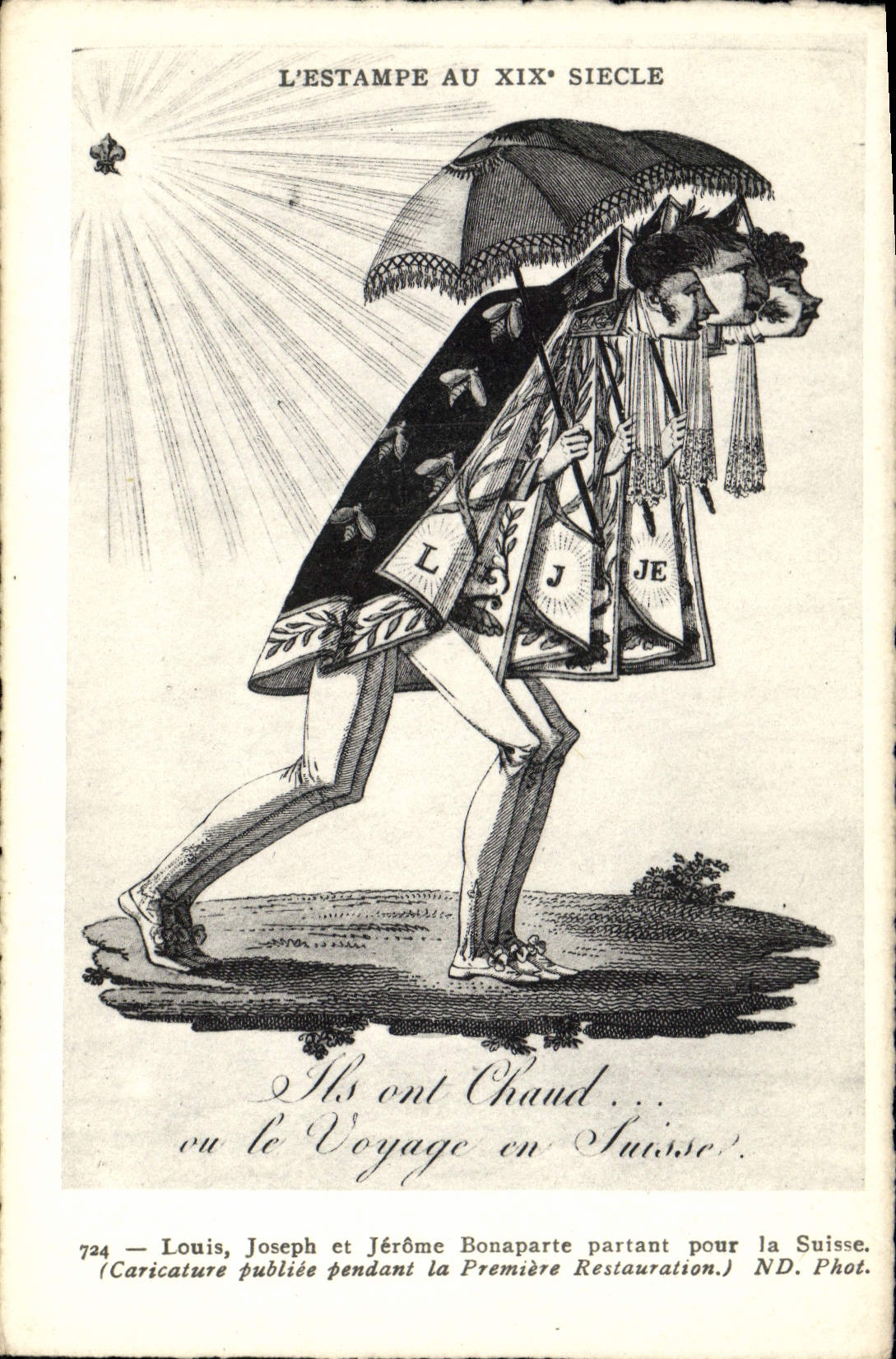 CPA Napoleon 1er Louis Joseph et Jerome Bonaparte partant pour la Suisse