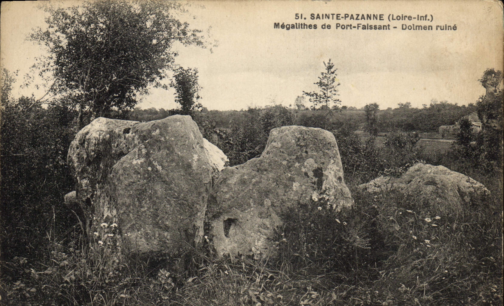 CPA Dolmen Menhir Saint Pazanne Megalithes de Port Faissant Dolmen ruine 