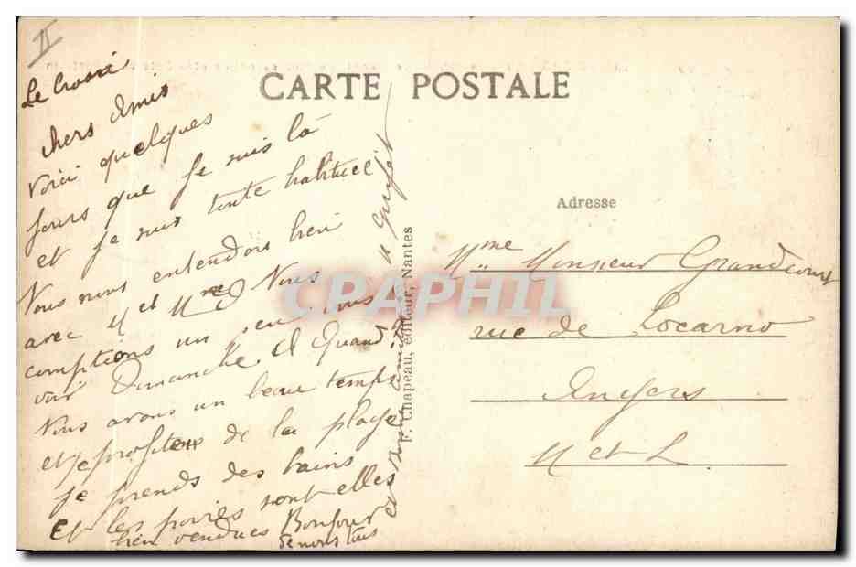 CPA Dolmen Menhir Le Croisic Le menhir de Pierre longue et la cote vers Port Lin  — Rückseite