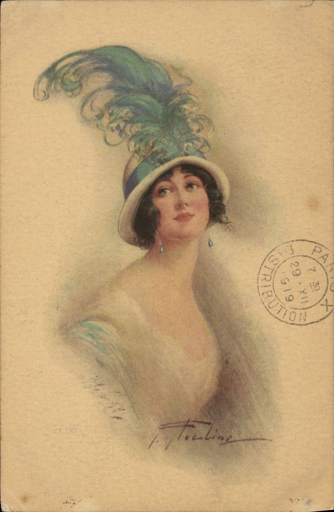 CPA Fantaisie Illustrateur Femme 