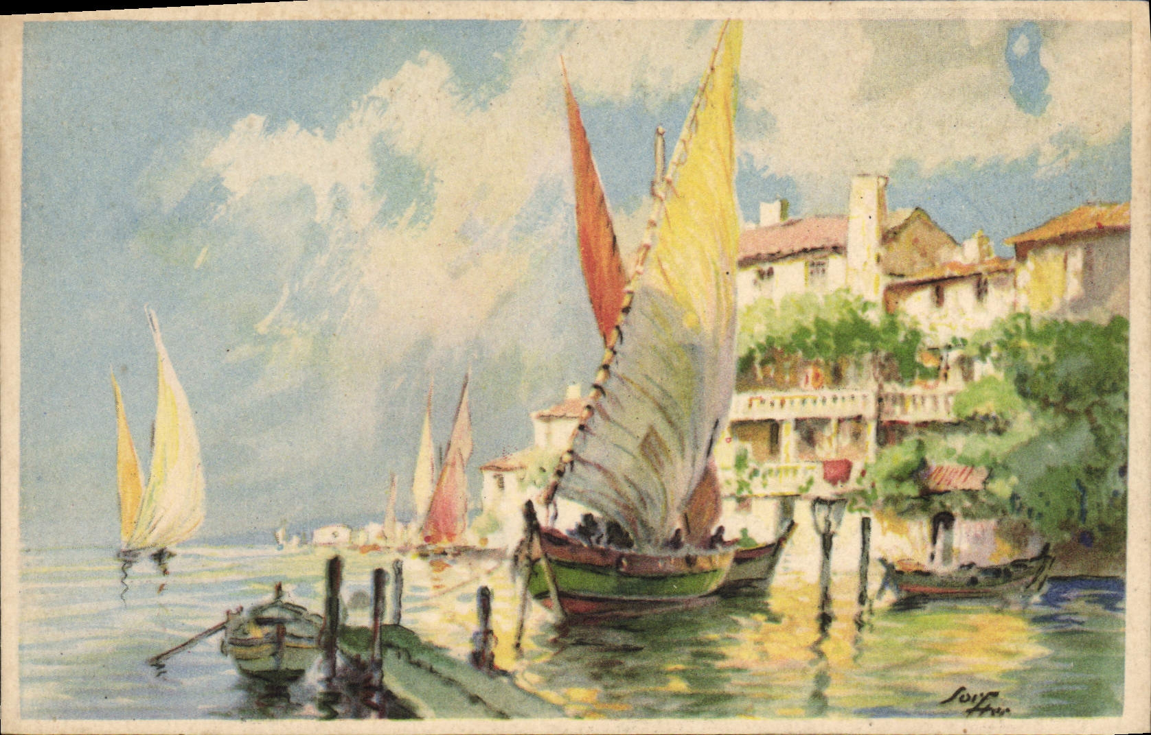 CPA Fantaisie Illustrateur Bateau 