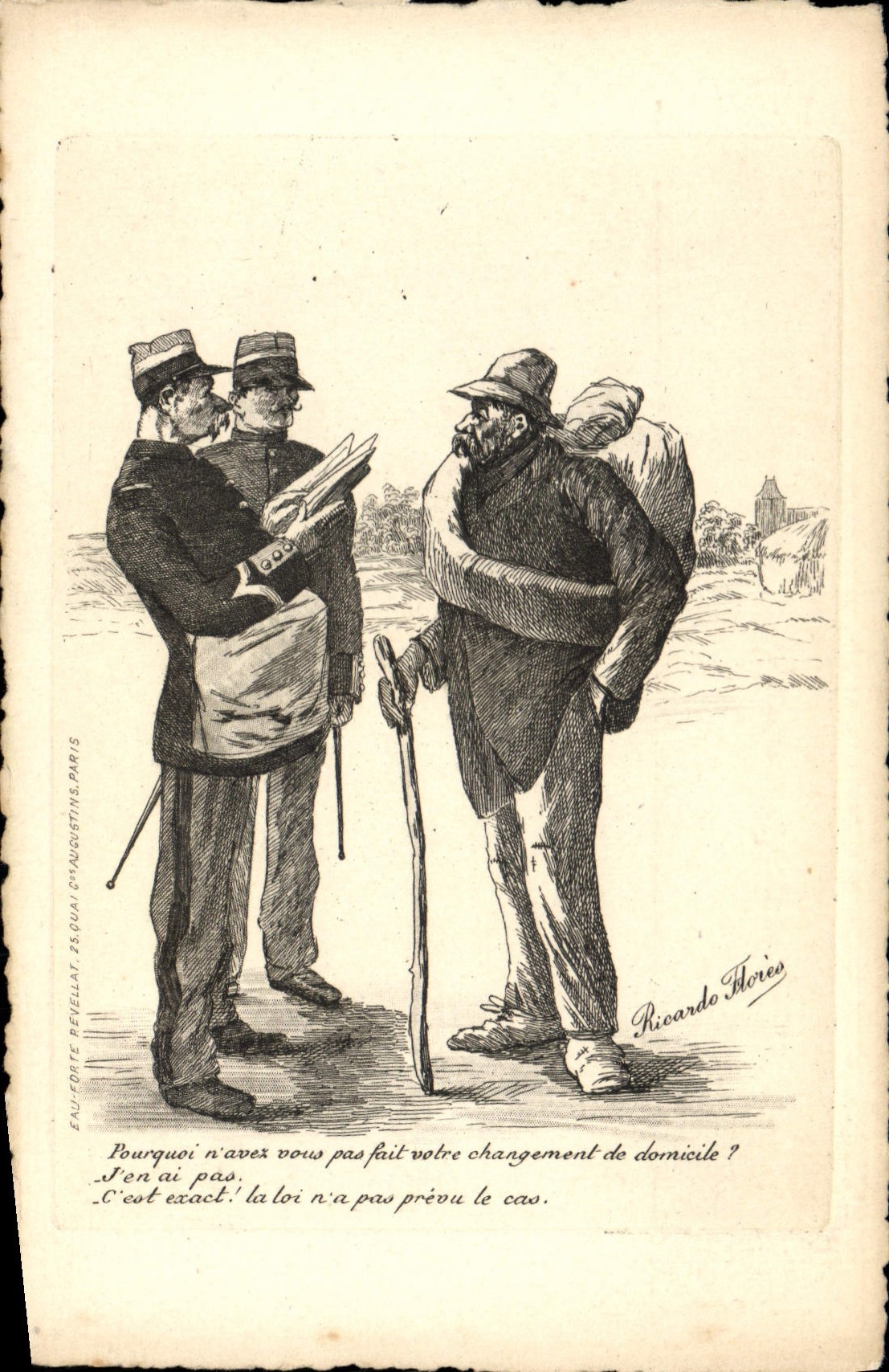 CPA Fantaisie Illustrateur Ricardo Flores Gendarme 