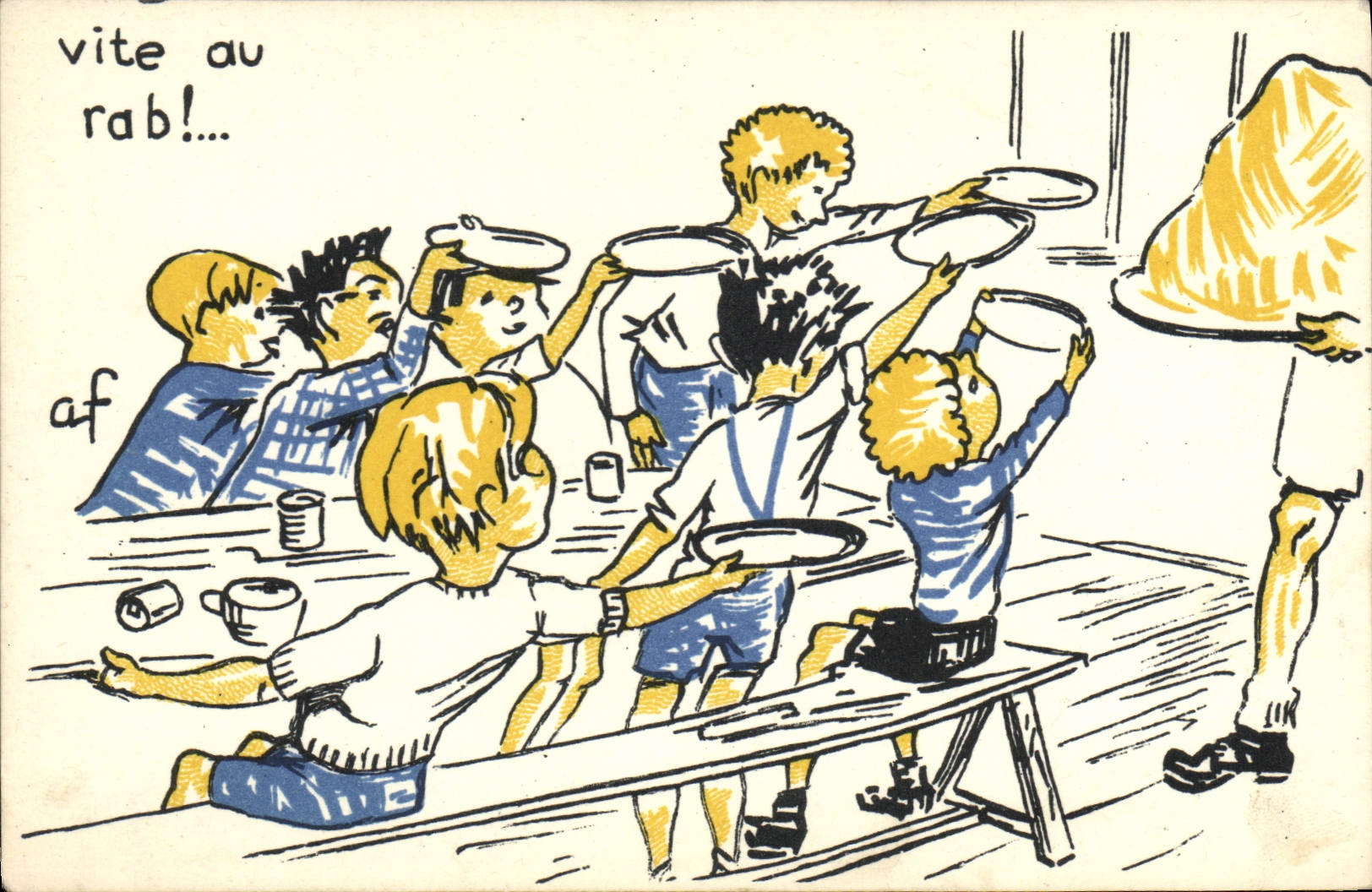 CPA Fantaisie Illustrateur Vite au rab 